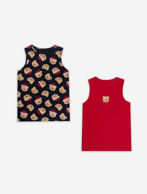 MARK FORMELLE Майка 571051 423344-2 красный +праздничные медвежата на синем
