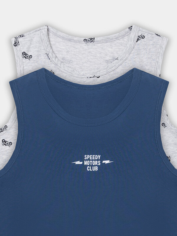MARK FORMELLE Майка 571052 423344-2 синий +мотоциклы на св.сером меланже