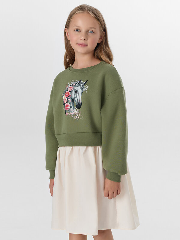 MARK FORMELLE Платье 571066 157974 зеленый +молочный +печать