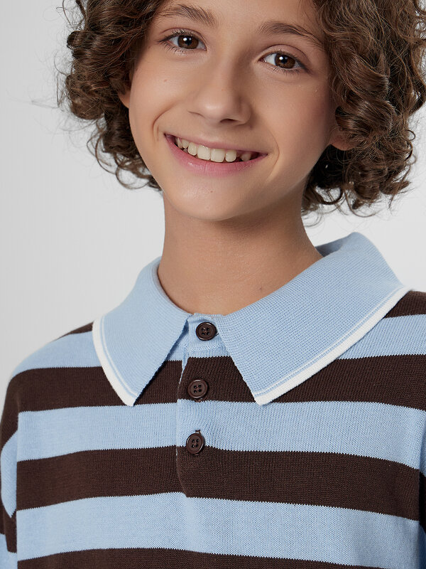 MARK FORMELLE Поло 571652 123477 коричнево -голубая полоска
