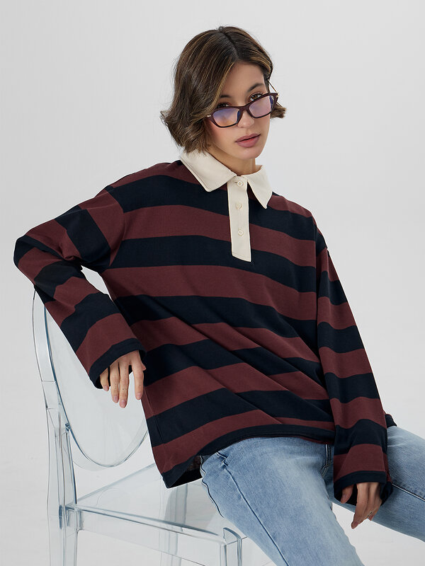 MARK FORMELLE Поло 571659 122877 коричнево -черная полоска