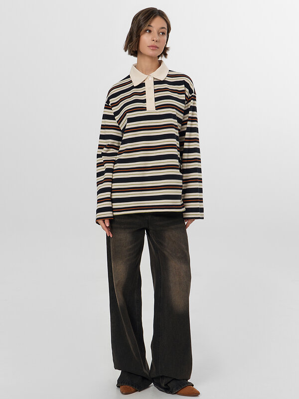 MARK FORMELLE Поло 571660 122877 молочно -оранжевая полоска