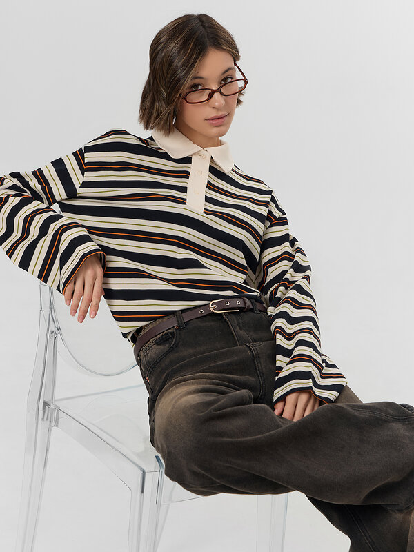 MARK FORMELLE Поло 571660 122877 молочно -оранжевая полоска