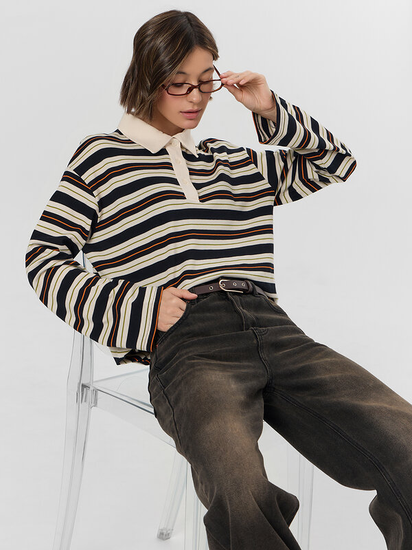 MARK FORMELLE Поло 571660 122877 молочно -оранжевая полоска