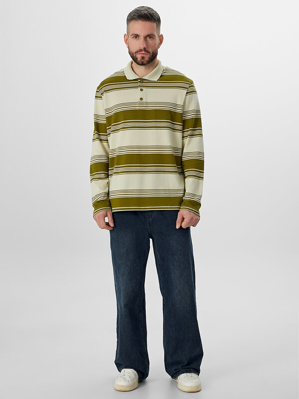 MARK FORMELLE Поло 571668 121933 оливковая полоска на молочном