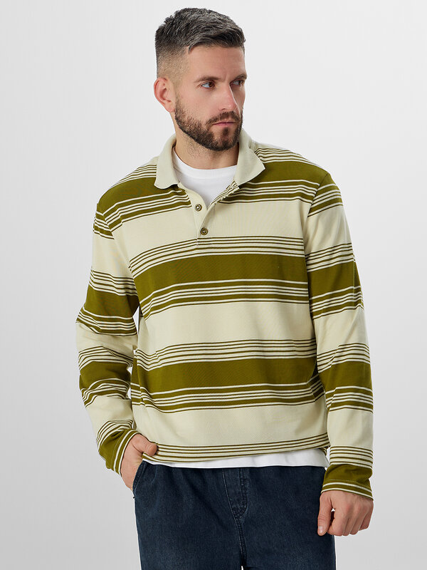 MARK FORMELLE Поло 571668 121933 оливковая полоска на молочном