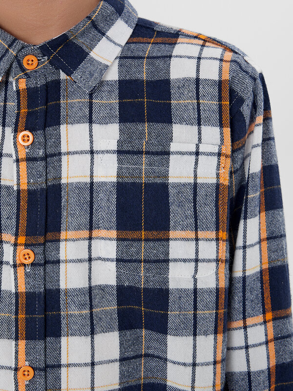 MARK FORMELLE Рубашка 571676 123490 синя-оранжевая клетка