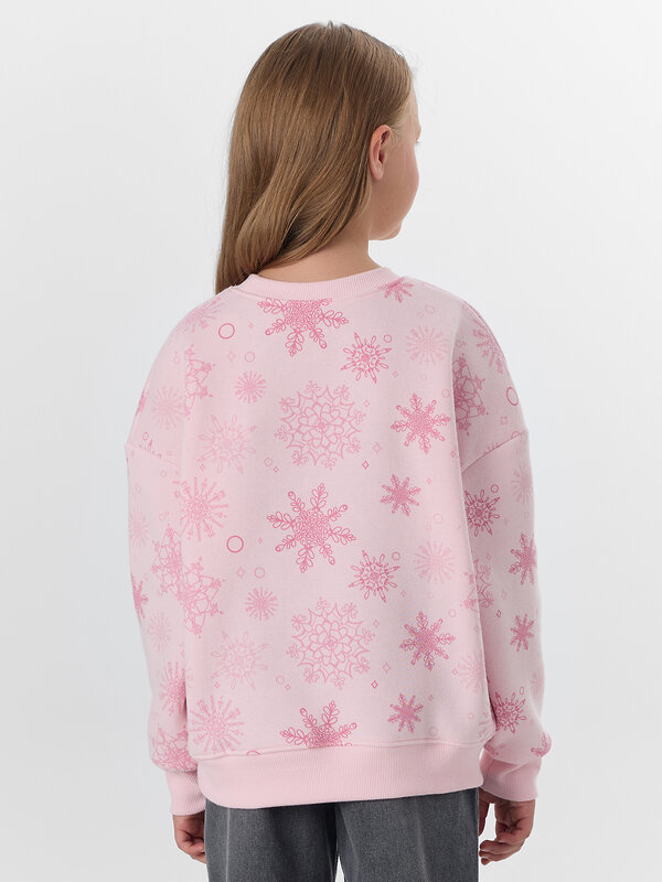 MARK FORMELLE Свитшот 571681 127897/1 снежинки на розовом нектаре