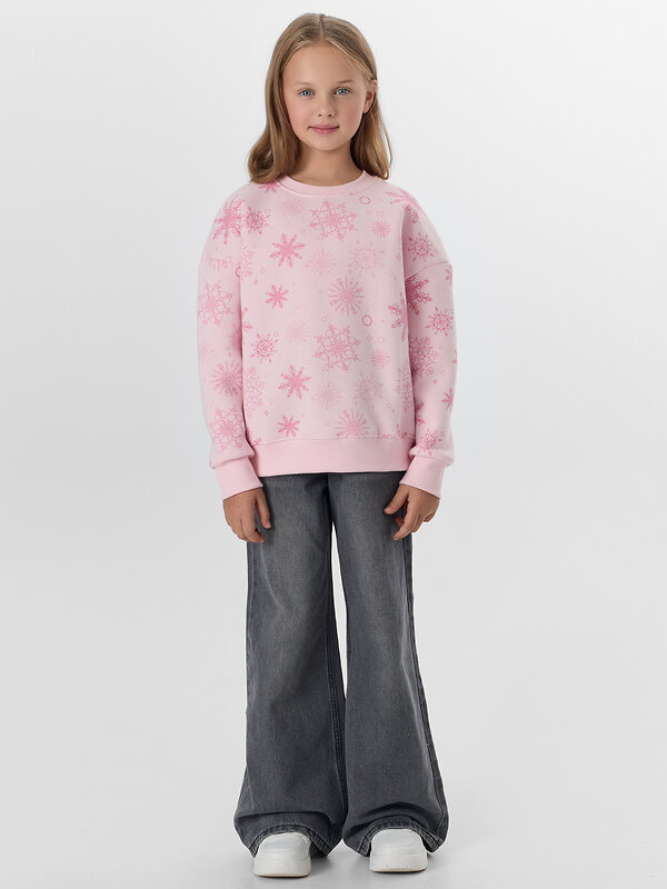 MARK FORMELLE Свитшот 571681 127897/1 снежинки на розовом нектаре