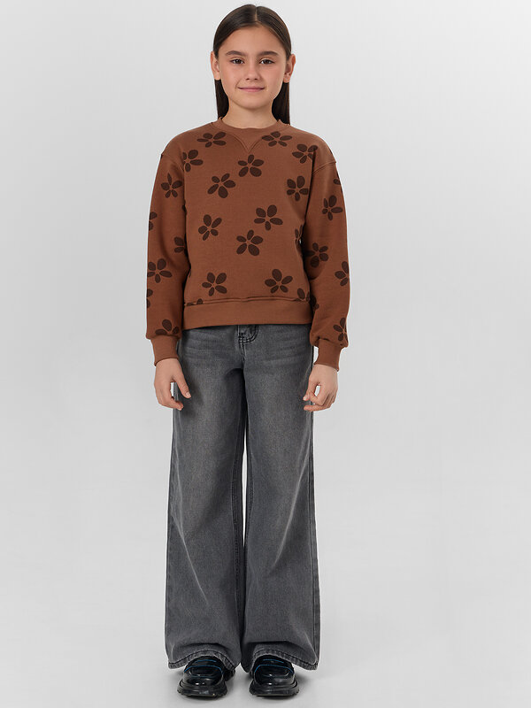MARK FORMELLE Свитшот 571688 127982 цветочки на коричневом