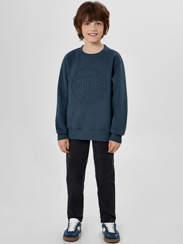 MARK FORMELLE Свитшот 571690 123431/1 серо -синий +печать