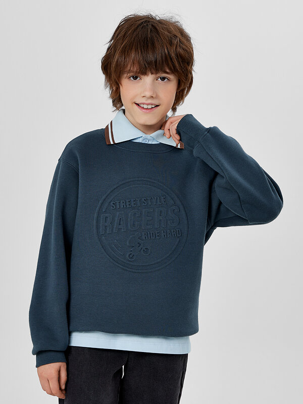 MARK FORMELLE Свитшот 571690 123431/1 серо -синий +печать