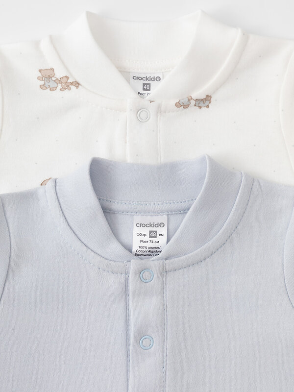 CROCKID Боди 571937 К 6543-2уп светло-серый5