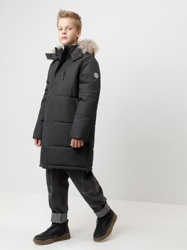 CROCKID Пальто 572187 ВК 36110/1 ГР черный