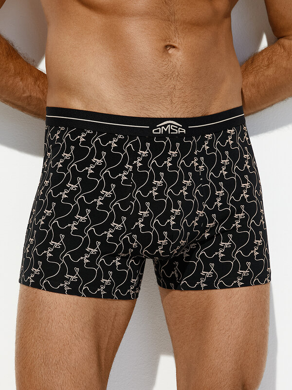 Omsa Трусы 572348 OmU 1234-25B Emotion Боксеры муж. с откр.резинкой, CO Nero (Черный)