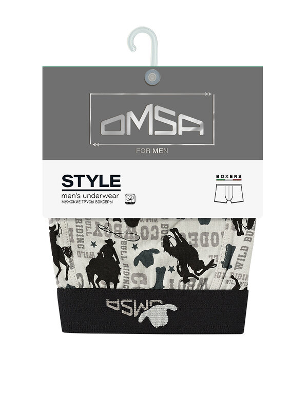 Omsa Трусы 572351 OmU 1234-25B Style Боксеры муж. с откр.резинкой, CO Nero (Черный)