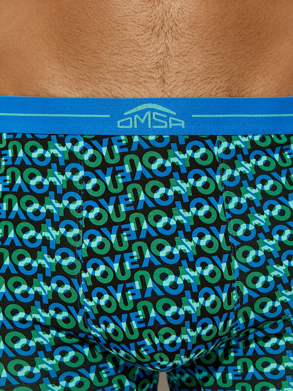 Omsa Трусы 572364 OmU 1234-25B Emotion Боксеры муж. с откр.резинкой, CO Nero/Multicolor (Мультиколор)