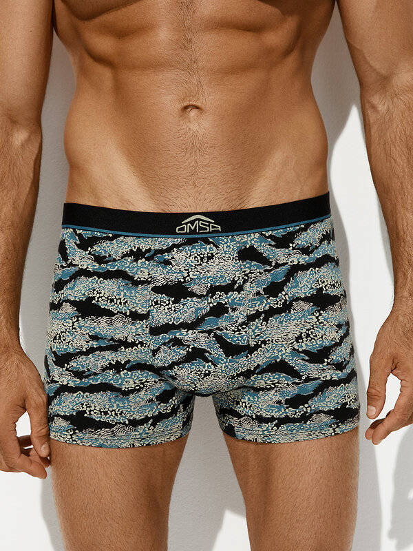 Omsa Трусы 572365 OmU 1234-25B Courage Боксеры муж. с откр.резинкой, CO Nero/Multicolor (Мультиколор)