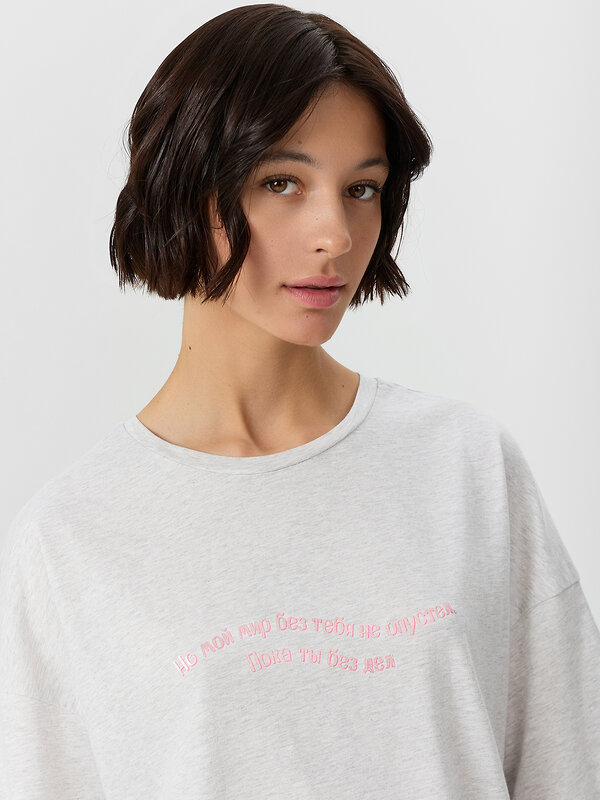 MARK FORMELLE Туника 572371 512079 серый меланж+печать