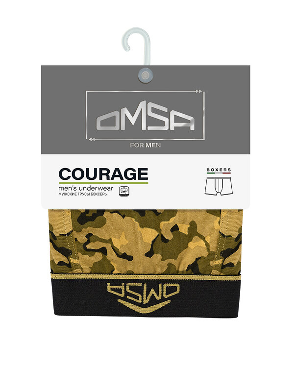 Omsa Трусы 572373 OmU 1234-25B Courage Боксеры муж. с откр.резинкой, CO Verde/Multicolor (Мультиколор)