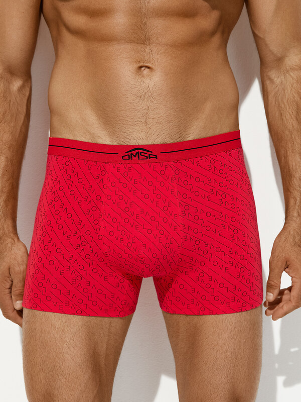 Omsa Трусы 572382 OmU 1234-25B Emotion Боксеры муж. с откр.резинкой, CO Rosso (Красный)