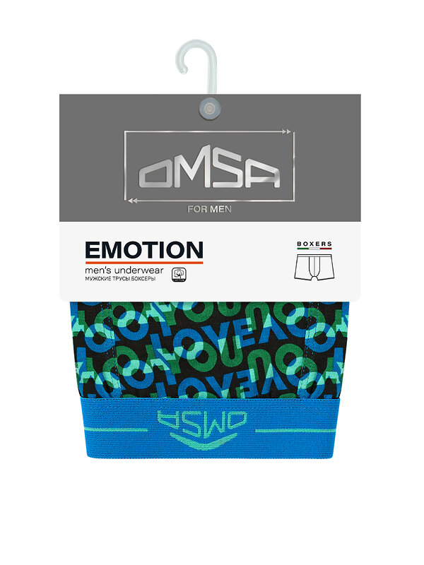 Omsa Трусы 572382 OmU 1234-25B Emotion Боксеры муж. с откр.резинкой, CO Rosso (Красный)