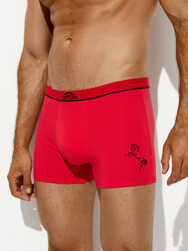 Omsa Трусы 572383 OmU 1234-25B New Year Боксеры муж. с откр.резинкой, CO Rosso (Красный)