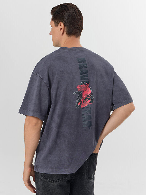 MARK FORMELLE Футболка 572435 111892 ACID WASH графит +печать