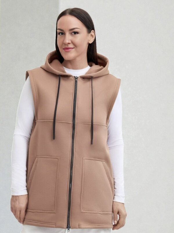 AandOstudio Жилет 572440 Ж00001 бежевый/кофейный