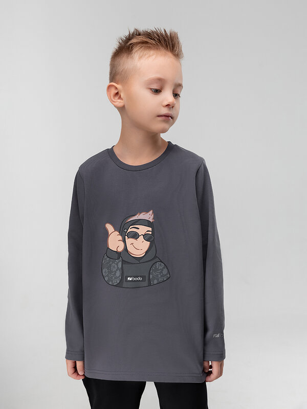 Bodo Лонгслив 572479 7-294MU серый (графит)