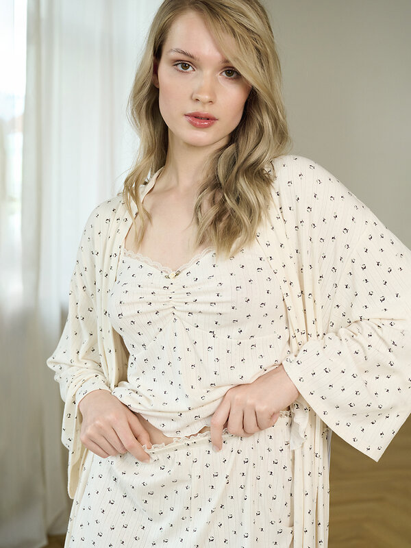 INDEFINI Халат 572608 5258SYC Бежевый