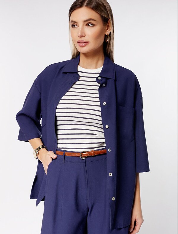 VILATTE Блузка 572788 D29.238 дымчатый синий