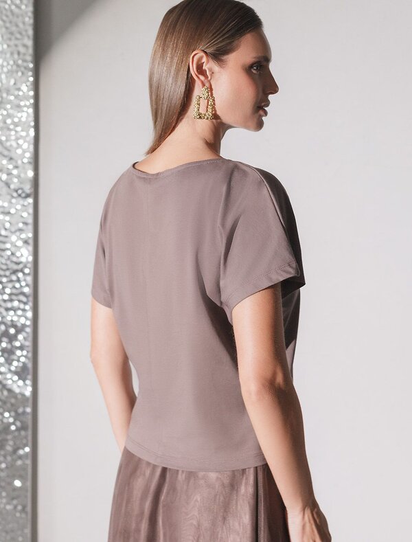 VILATTE Футболка 572812 D49.133 кофейный_star