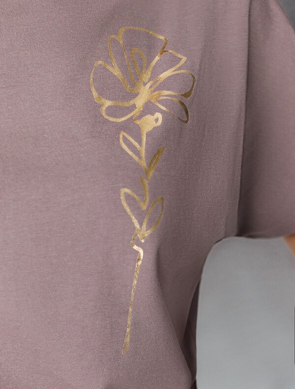 VILATTE Футболка 572815 D49.133 кофейный_цветок