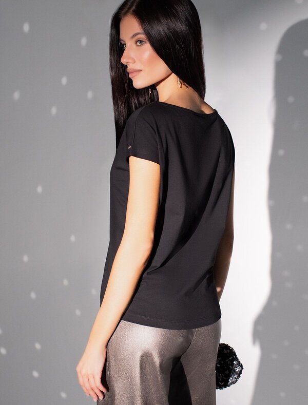 VILATTE Футболка 572837 D49.134 черный_зебра