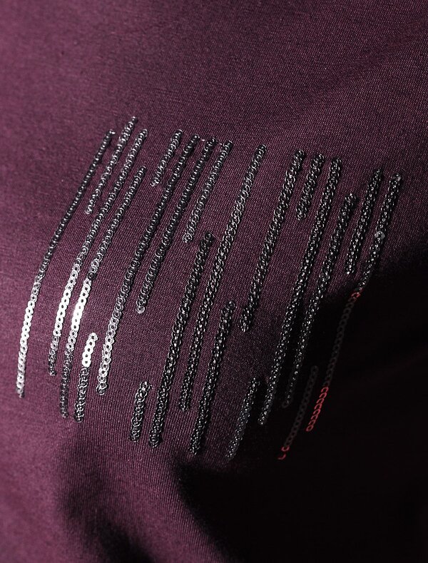 VILATTE Футболка 572851 D49.135 бургунди_блестки