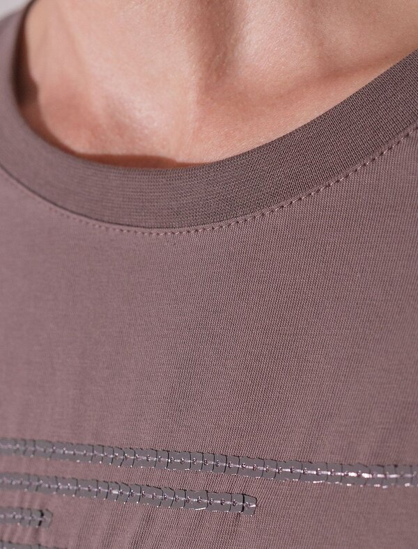 VILATTE Футболка 572858 D49.135 кофейный_shiny stripes