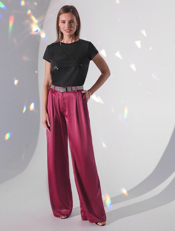 VILATTE Футболка 572866 D49.135 черный_shiny stripes