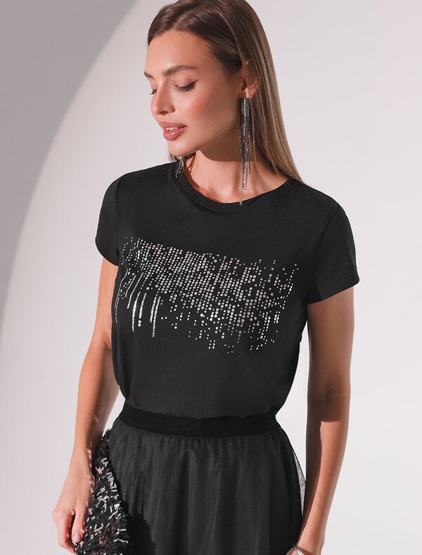 VILATTE Футболка 572873 D49.135 черный_дождь