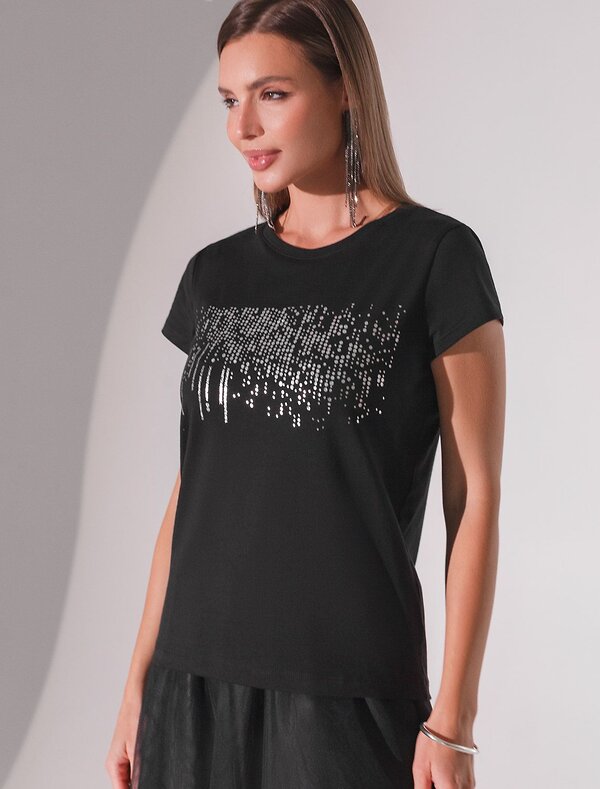 VILATTE Футболка 572873 D49.135 черный_дождь