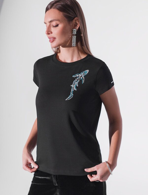 VILATTE Футболка 572875 D49.135 черный_рыба