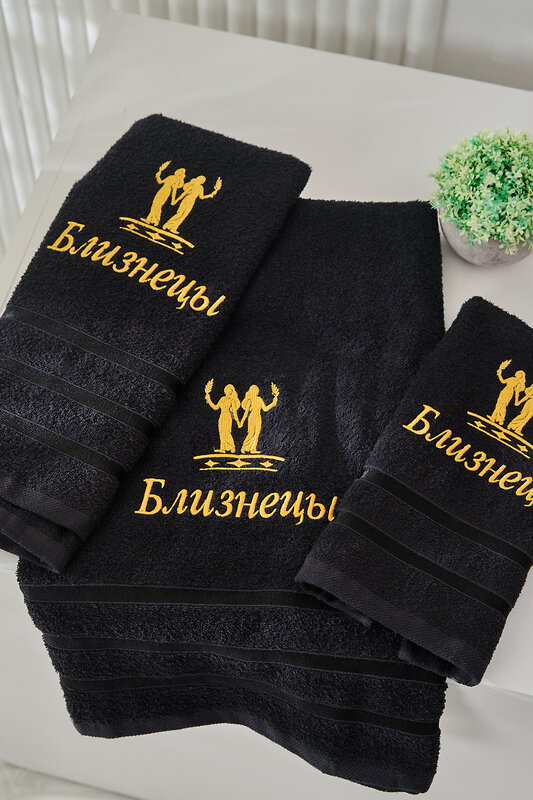 Натали Полотенце 572886 14418 черный+близнецы