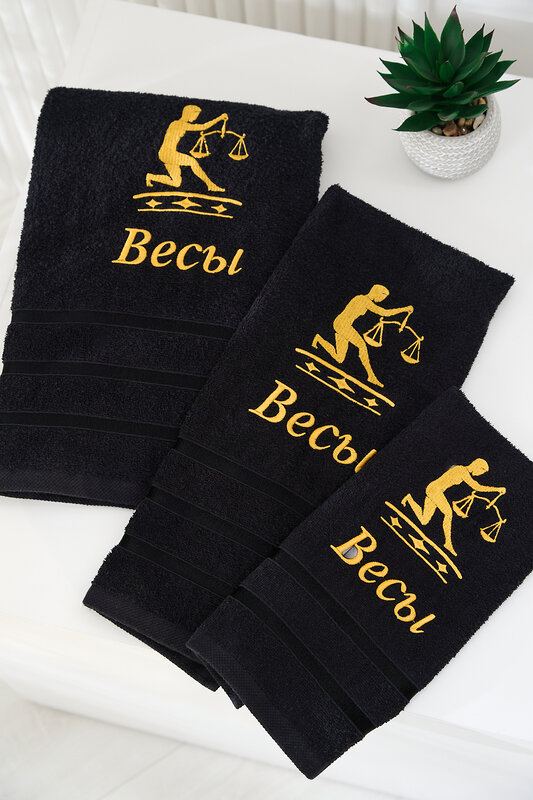 Натали Полотенце 572890 14418 черный+весы