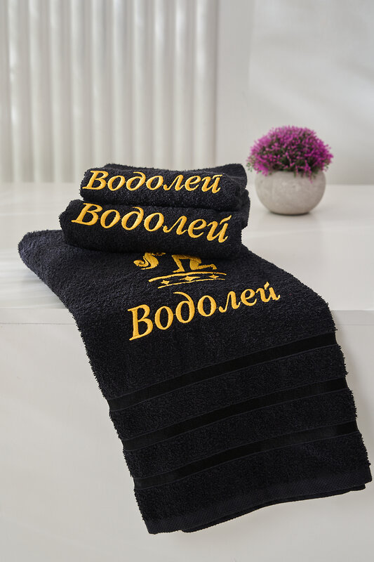 Натали Полотенце 572891 14418 черный+водолей