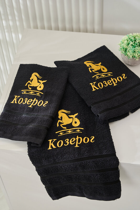 Натали Полотенце 572893 14418 черный+козерог