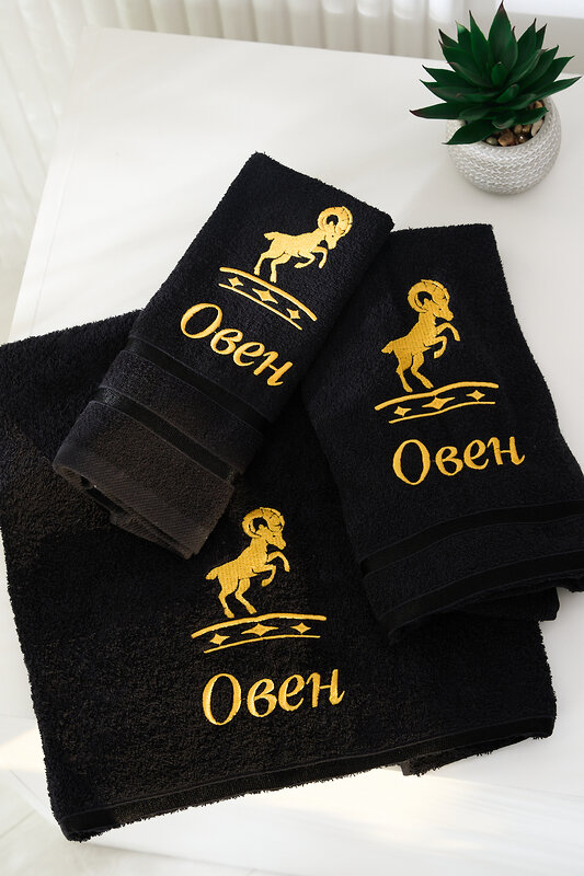 Натали Полотенце 572894 14418 черный+овен