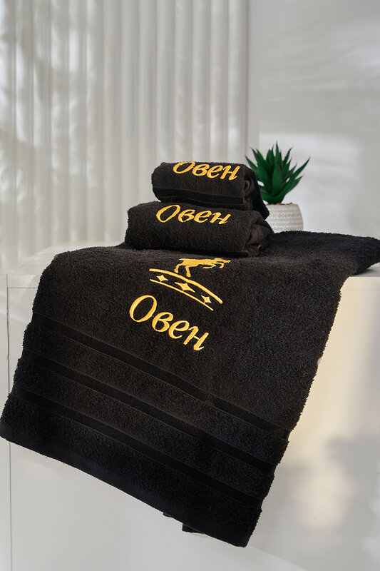 Натали Полотенце 572894 14418 черный+овен