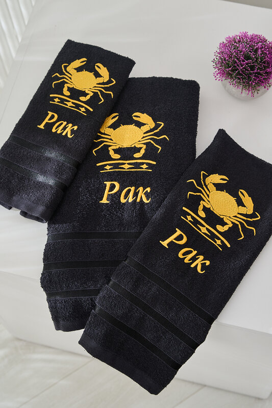 Натали Полотенце 572895 14418 черный+рак