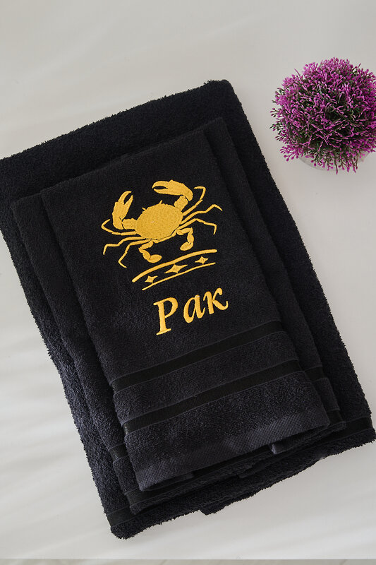 Натали Полотенце 572895 14418 черный+рак