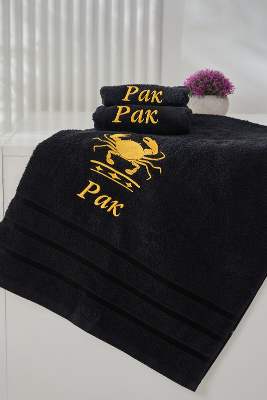 Натали Полотенце 572895 14418 черный+рак